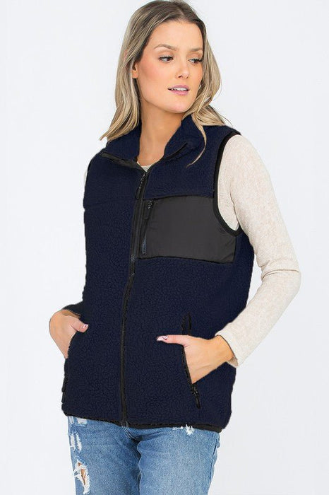 UNISEX WOMENS SHERPA FLEECE VEST TOP JACKET - E2G World