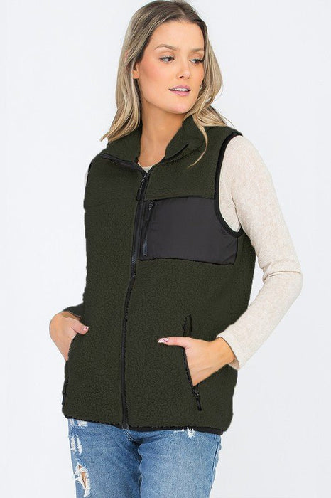 UNISEX WOMENS SHERPA FLEECE VEST TOP JACKET - E2G World