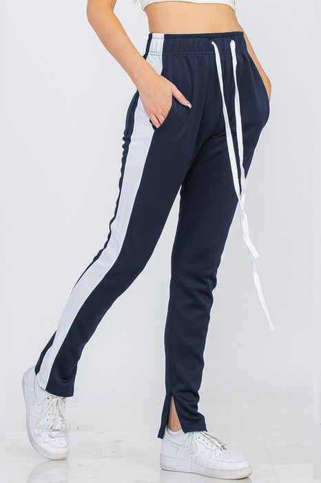 UNISEX WOMENS TRACK PANT SINGLE STRIPE - E2G World