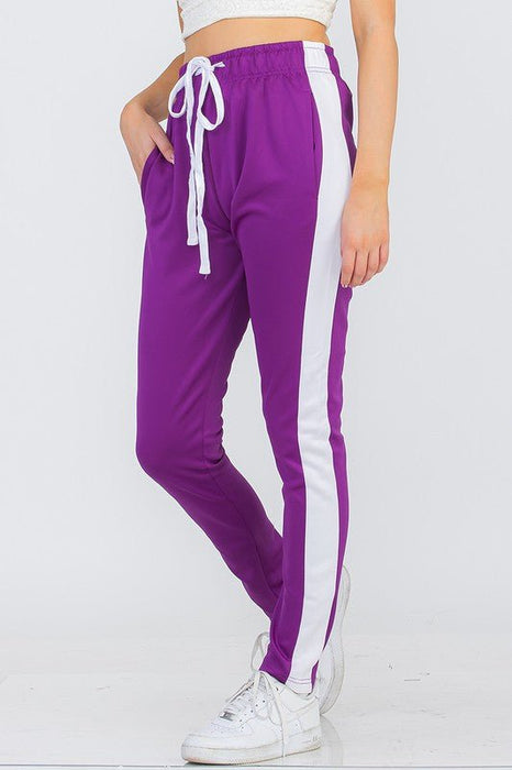 UNISEX WOMENS TRACK PANT SINGLE STRIPE - E2G World