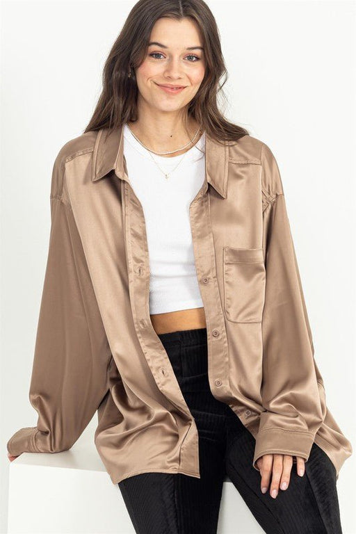 Completely Charmed Oversized Satin shirt - E2G World